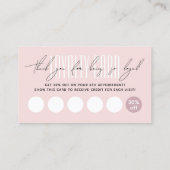 Modern hair stylist script typography blush pink ロイヤリティカード (裏面)