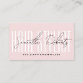 Modern hair stylist script typography blush pink ロイヤリティカード (正面)