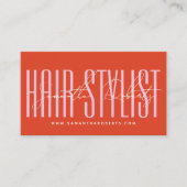 Modern hair stylist script typography customer  紹介カード (正面)