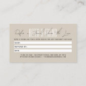 Modern hair stylist script typography customer  紹介カード (裏面)