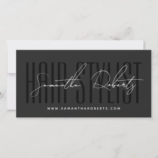 Modern hair stylist script typography gift card (正面)