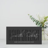 Modern hair stylist script typography gift card (スタンド正面)