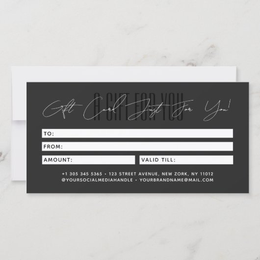 Modern hair stylist script typography gift card (裏面)
