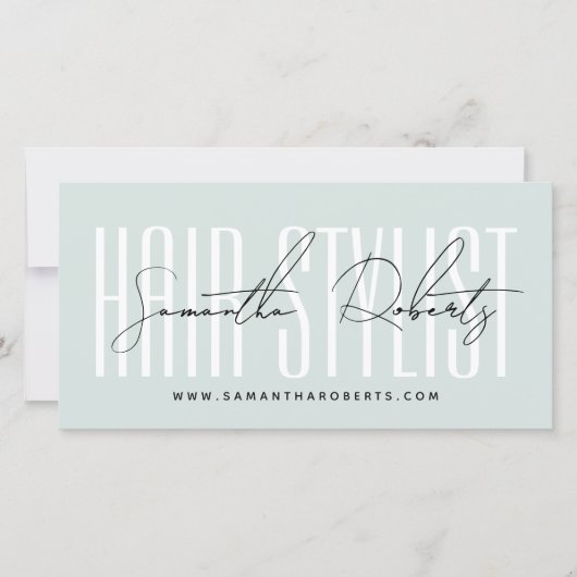 Modern hair stylist script typography gift card (正面)