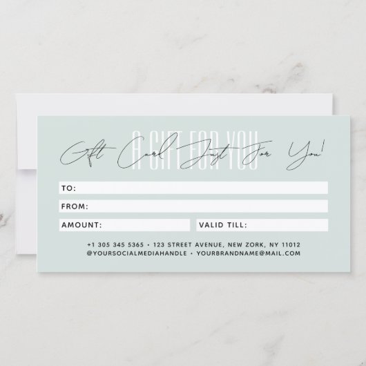 Modern hair stylist script typography gift card (裏面)