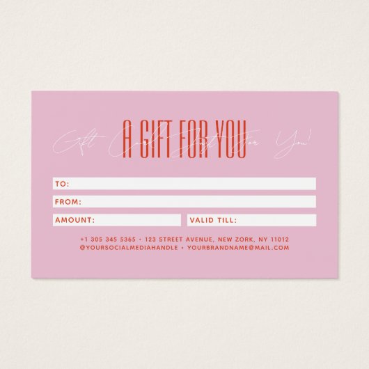 Modern hair stylist script typography gift card (裏面)