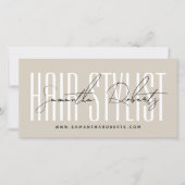 Modern hair stylist script typography gift card (正面)