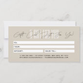 Modern hair stylist script typography gift card (裏面)