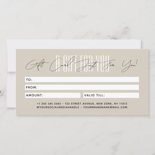 Modern hair stylist script typography gift card (裏面)