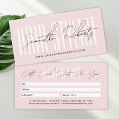 Modern hair stylist script typography gift card