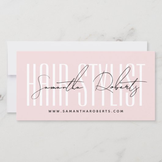 Modern hair stylist script typography gift card (正面)