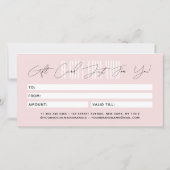 Modern hair stylist script typography gift card (裏面)