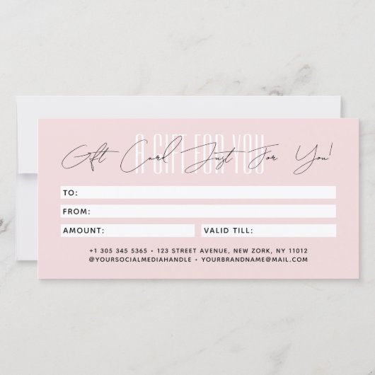 Modern hair stylist script typography gift card (裏面)