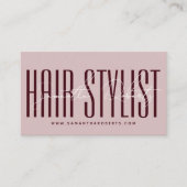 Modern hair stylist script typography pink red 予約カード (正面)