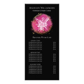 Modern Hairdresser Stylist Scissors Comb Pink Chic ラックカード (正面)