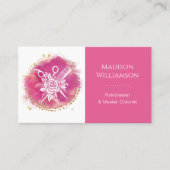 Modern Hairdresser Stylist Scissors Comb Pink Chic 予約カード (正面)