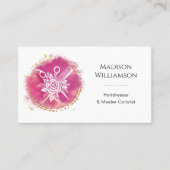 Modern Hairdresser Stylist Scissors Comb Pink Chic 予約カード (正面)
