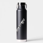 Modern Halftone "Energy" Typography Black  ウォーターボトル (正面)