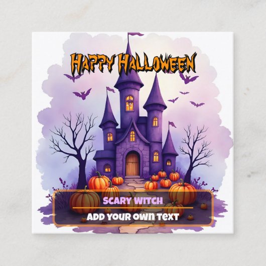 Modern Halloween Spooky Cute Collection スクエア名刺 (正面)