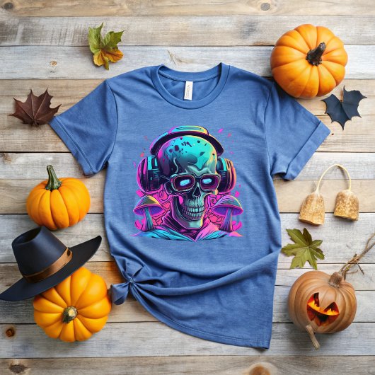 Modern Halloween with musical skull Tシャツ