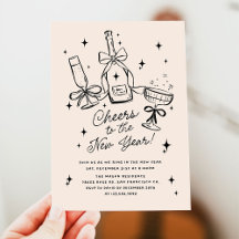 Modern Hand Drawn Cheers to the New Year Party