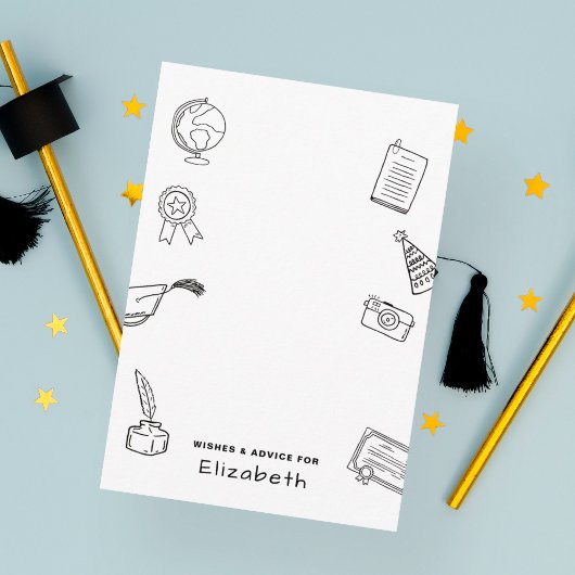 Modern Hand Drawn Chic Graduate Enclosure Card エンクロージャーカード
