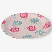 Modern Hand-Drawn Christmas Ornaments Pattern  ペーパープレート (アングル)