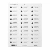 Modern Hand Drawn Christmas Pudding Return Address ラベル (フルシート)