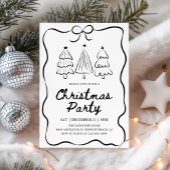Modern Hand Drawn Christmas Tree Holiday Party 招待状