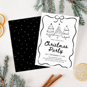 Modern Hand Drawn Christmas Tree Holiday Party 招待状