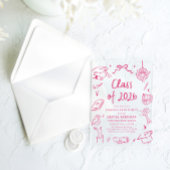 Modern Hand Drawn Class of 2026 Graduation Party アクリル招待状