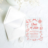 Modern Hand Drawn Class of 2026 Graduation Party アクリル招待状