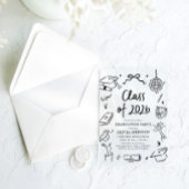 Modern Hand Drawn Class of 2026 Graduation Party アクリル招待状
