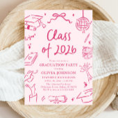 Modern Hand Drawn Class of 2026 Graduation Party 招待状