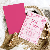 Modern Hand Drawn Class of 2026 Graduation Party 招待状