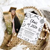 Modern Hand Drawn Class of 2026 Graduation Party 招待状