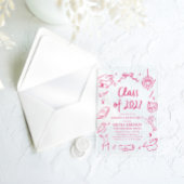 Modern Hand Drawn Class of 2027 Graduation Party アクリル招待状