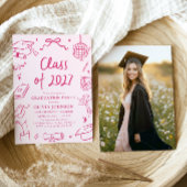 Modern Hand Drawn Class of 2027 Graduation Party 招待状