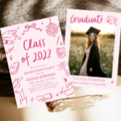 Modern Hand Drawn Class of 2027 Graduation Party 招待状