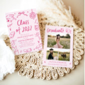 Modern Hand Drawn Class of 2027 Graduation Party 招待状