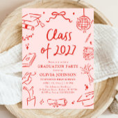 Modern Hand Drawn Class of 2027 Graduation Party 招待状