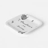 Modern Hand Drawn disco ball 30th Birthday ペーパープレート (傾斜あり)