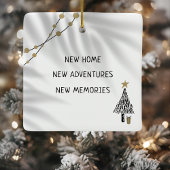 Modern Hand-Drawn First Christmas in New Home  セラミックオーナメント