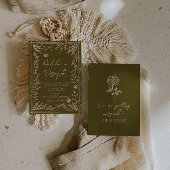 Modern Hand Drawn Grasslands Floral Garden Wedding 招待状