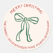 Modern Hand Drawn Holiday Return Address Envelope ラウンドシール (正面)