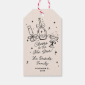 Modern Hand Drawn New Year's Eve Party  ギフトタグ (裏面)