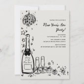 Modern Hand Drawn New Year's Eve Party 招待状 (正面)
