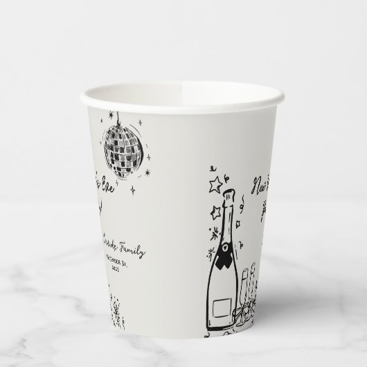 Modern Hand Drawn New Year's Eve Party  紙コップ (左)