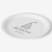 Modern Hand Drawn New Years Eve Party Paper Plate ペーパープレート (アングル)