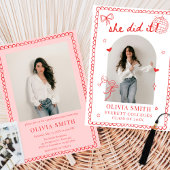 Modern Hand Drawn Photo Graduation Party 招待状